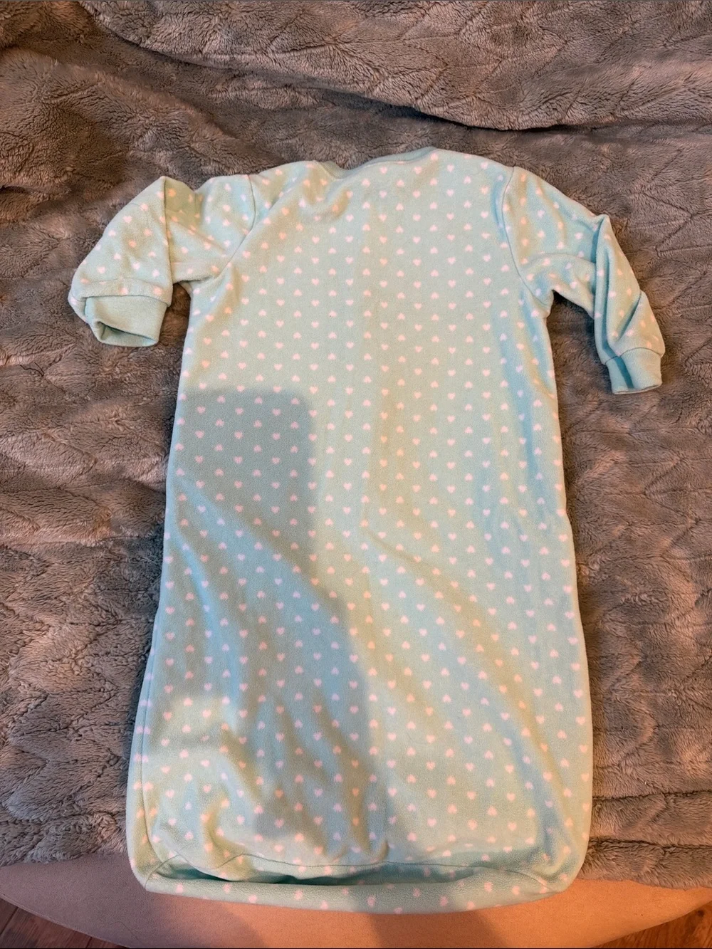 Carter's Mint Green Penguin Zip Sleep Sack with Hearts